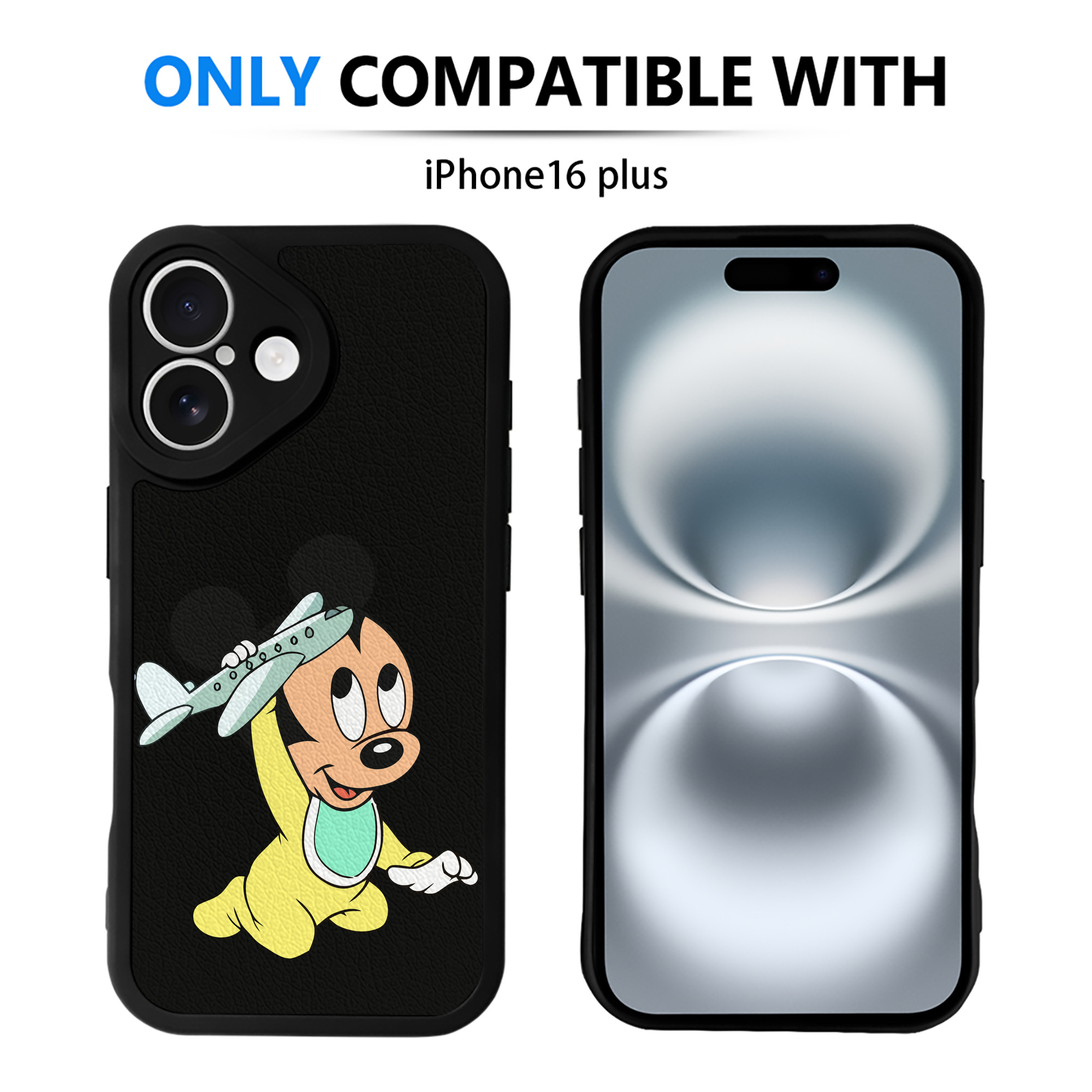（画像用） ミッキーマウス Mickey Mouse 【iPhone 16シリーズ対応】シリコンスマホケース（レザー調） 材質：シリコン